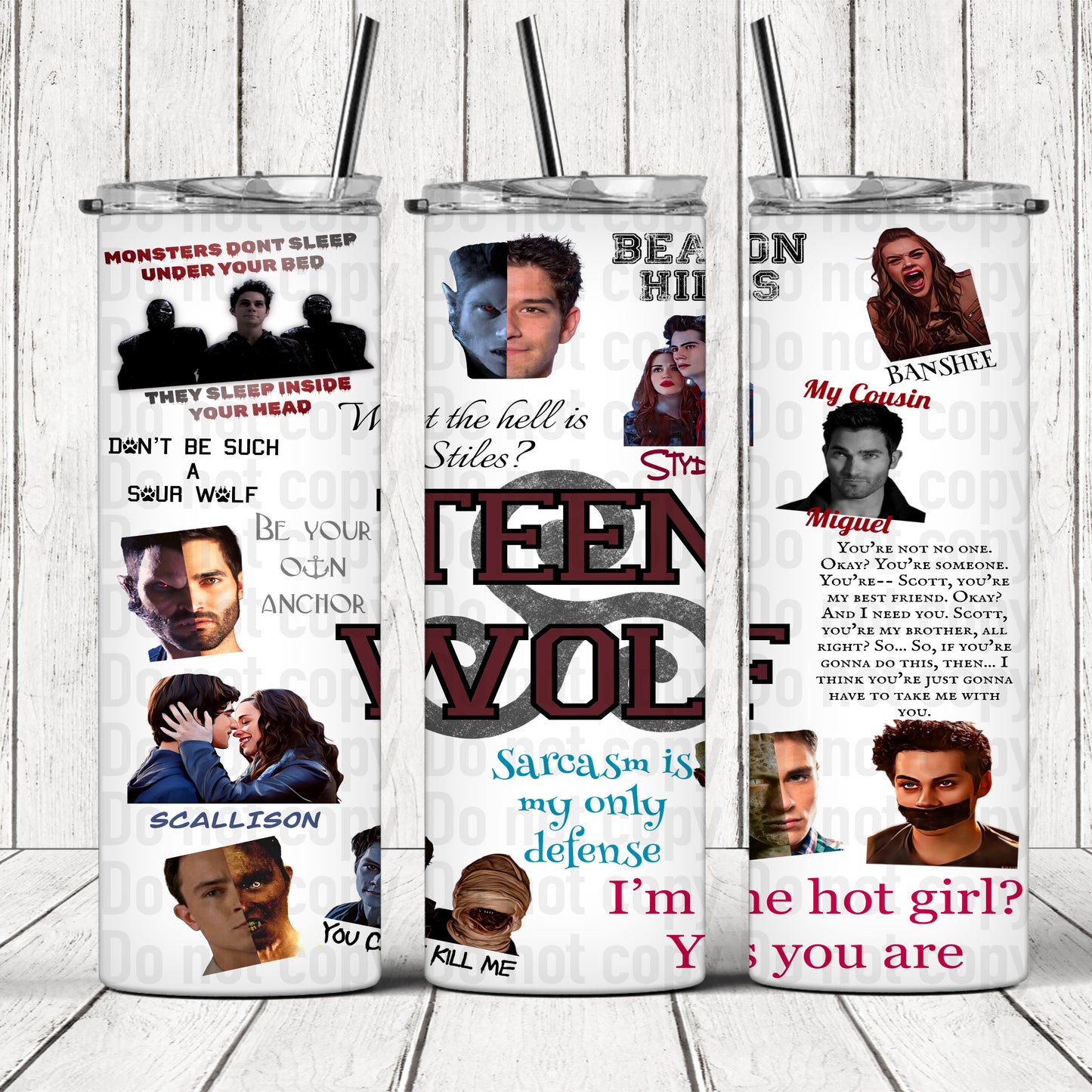 Teen Wolf Multi Iconic Images 20oz Skinny Tumbler