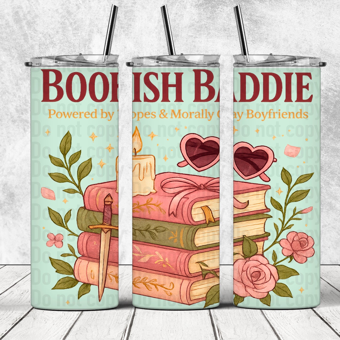 Bookish Baddie- Soft 20oz Skinny Tumbler