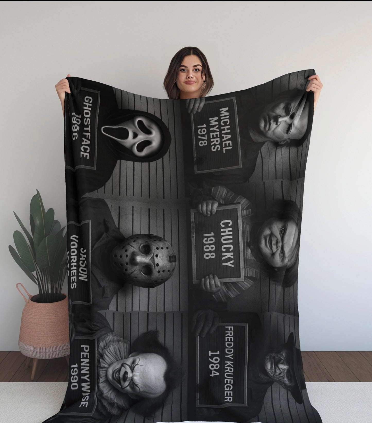 Horror Mugshot Blanket - Pre Order