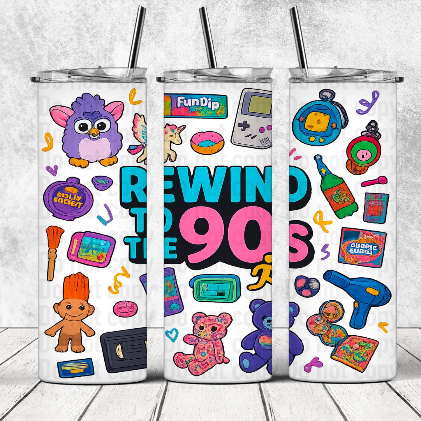 Rewind To The 90s 20oz Skinny Tumbler