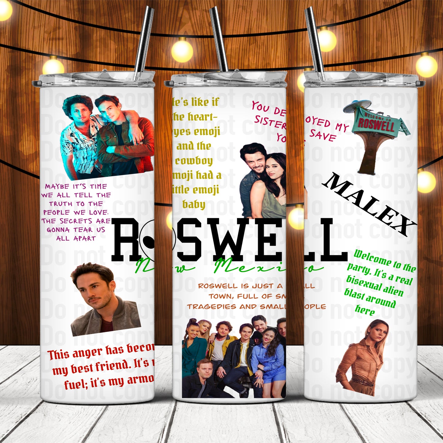 Roswell New Mexico Multi Iconic Images 20oz Skinny Tumbler