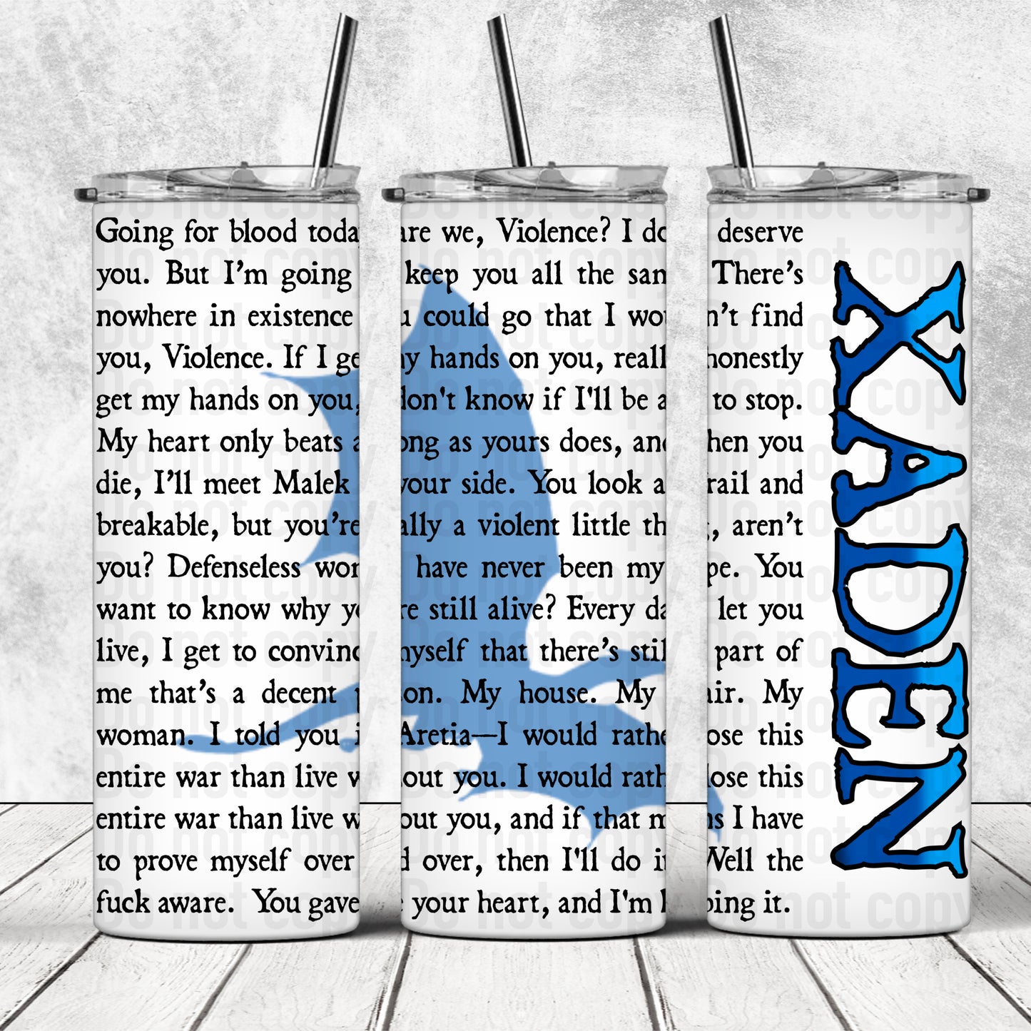 Xaden Quotes 20oz Skinny Tumbler