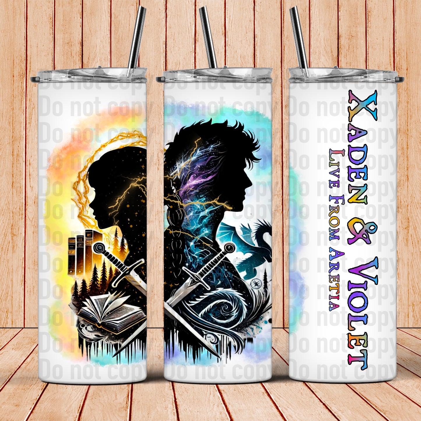 Violet & Xaden Silhouettes 20oz Skinny Tumbler