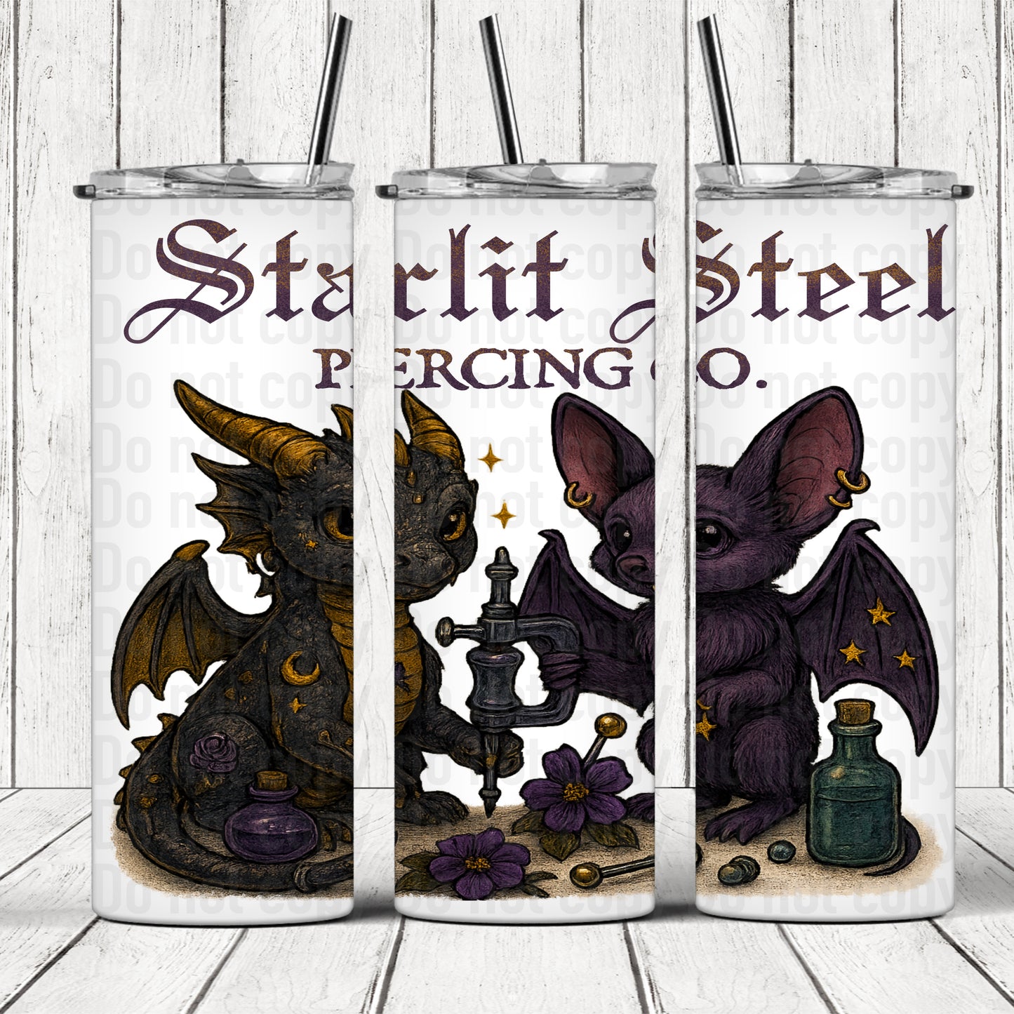 Starlit Steel Piercing 20oz Skinny Tumbler