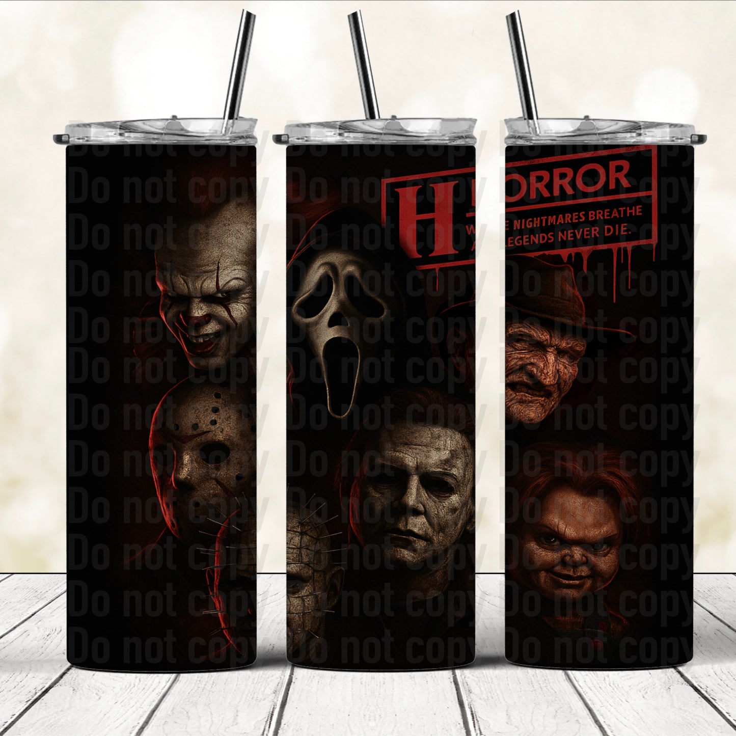 H=Horror 20oz Skinny Tumbler
