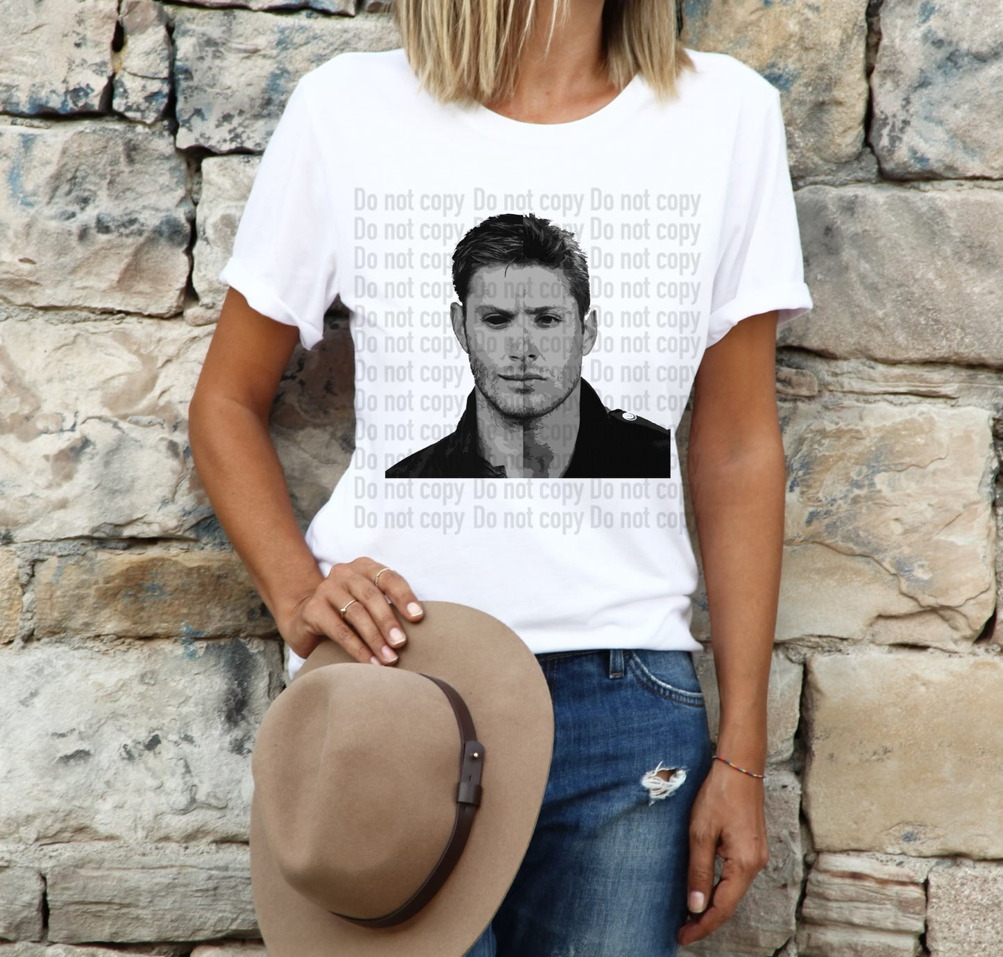 Demon Dean Split Face BW Supernatural