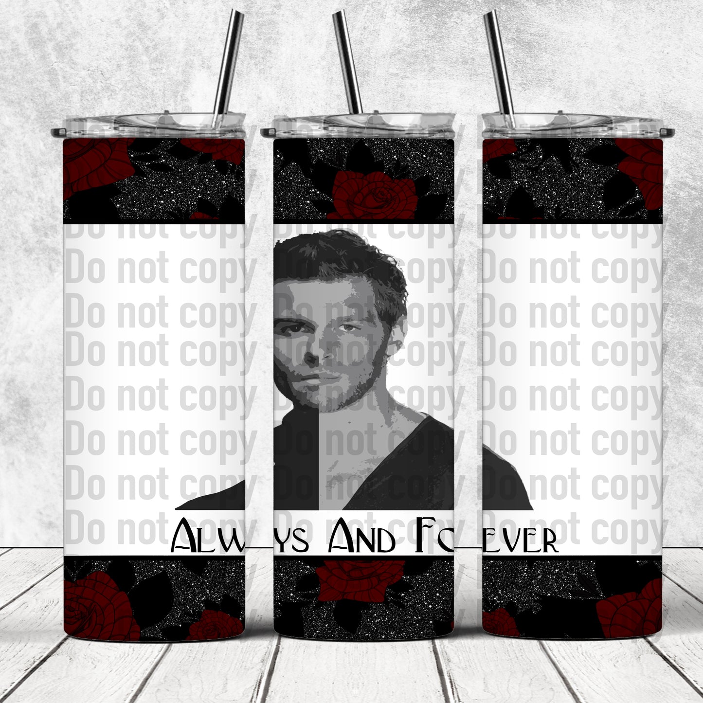 Always And Forever Mikaelson Brothers Split Face 20oz Skinny Tumbler