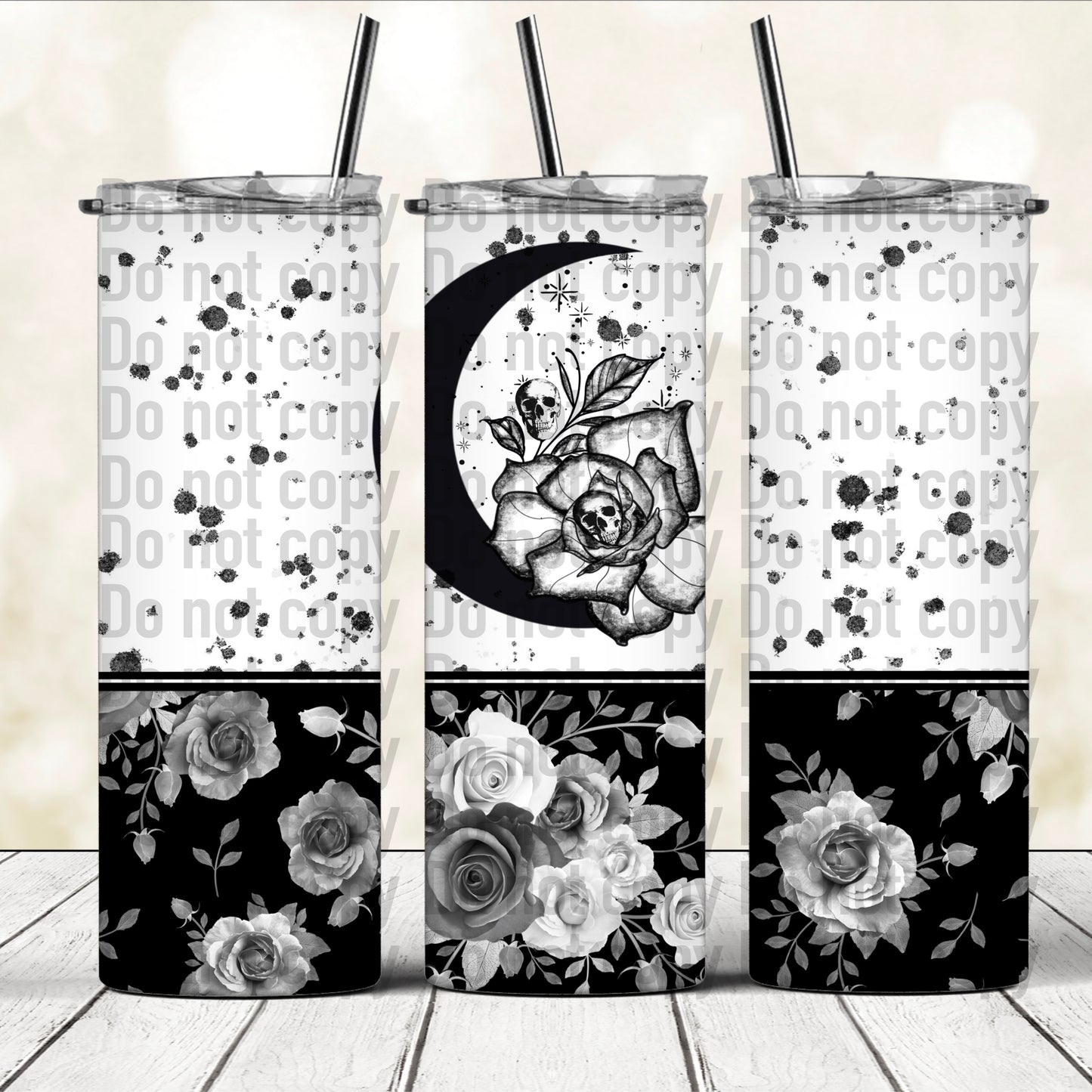 Moon And Flower - 20oz Skinny Tumbler