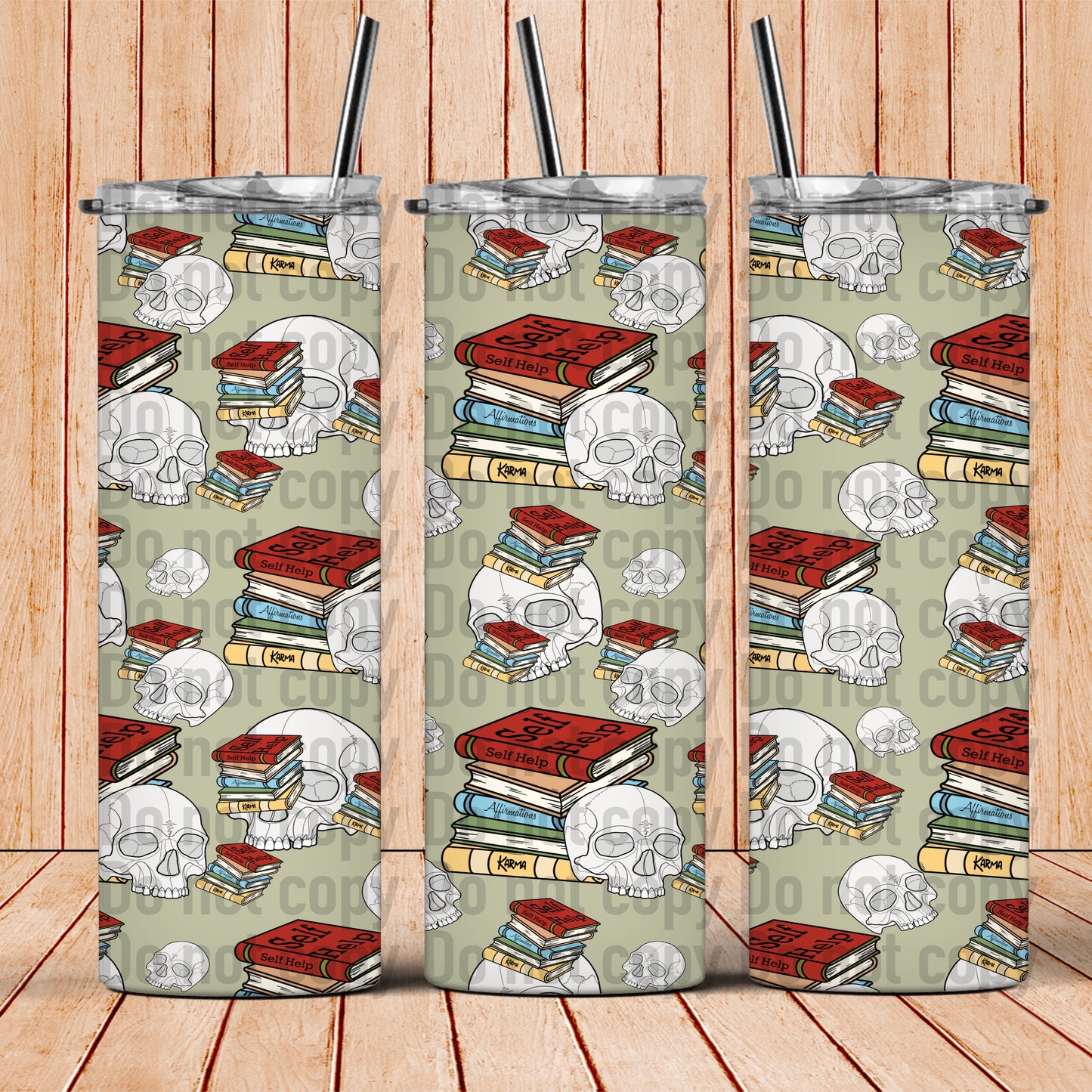 Skellie Book Small Seamless - 20oz Skinny Tumbler