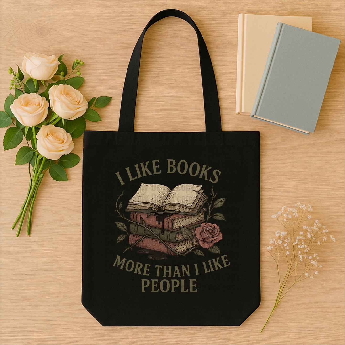 I Like Books More - Tote Bag