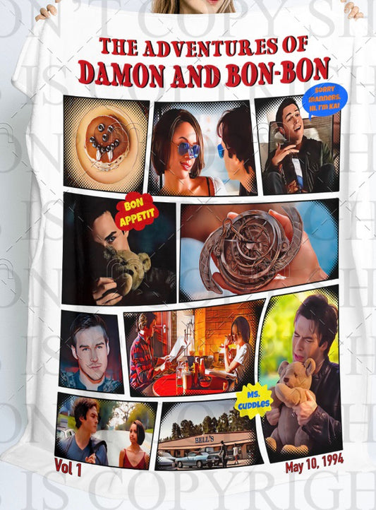 Damon And Bon Bon Comic Style Blanket