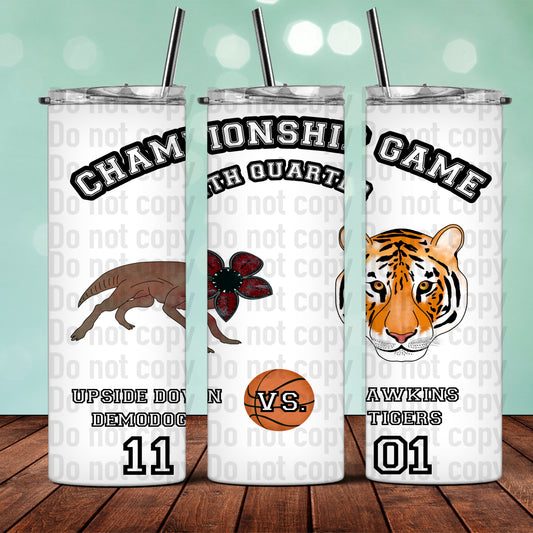 Championship Basketball Game 20oz Skinny Tumbler