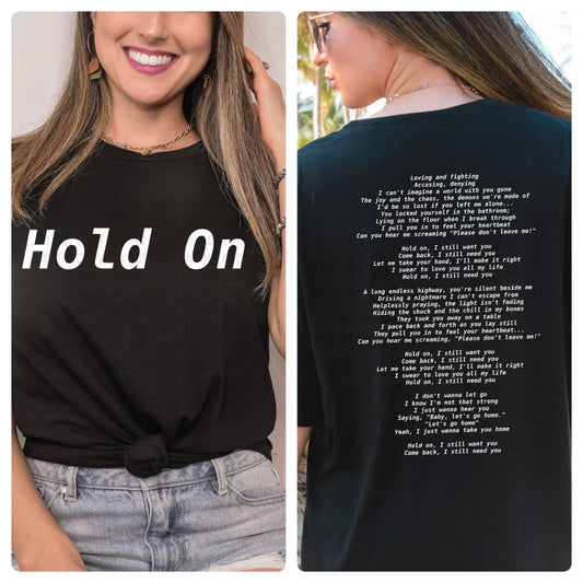 Hold On Lyrics Chord Overstreet Front and Back Design
