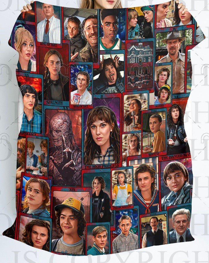 Stranger Things Card Style Blanket