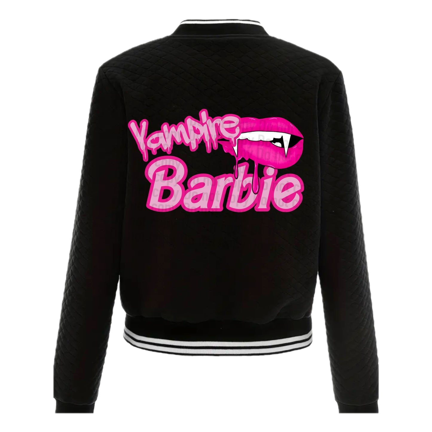 Vampire Barbie Cropped Bomber Jacket