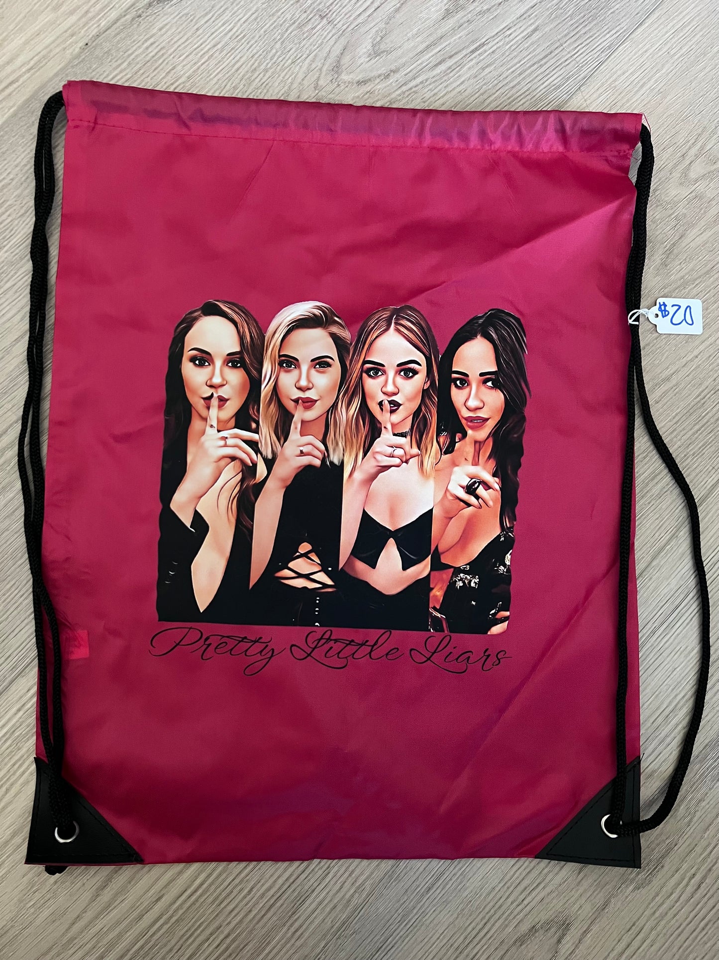 Cartoon Style Ssshhh Girls PLL Cinch Bags