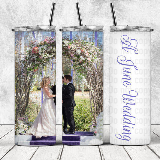June Wedding Vows With Text 20oz Skinny Tumbler