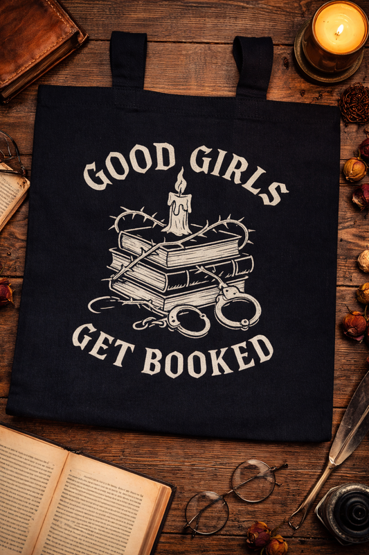 Good Girls Get Booked tote bag