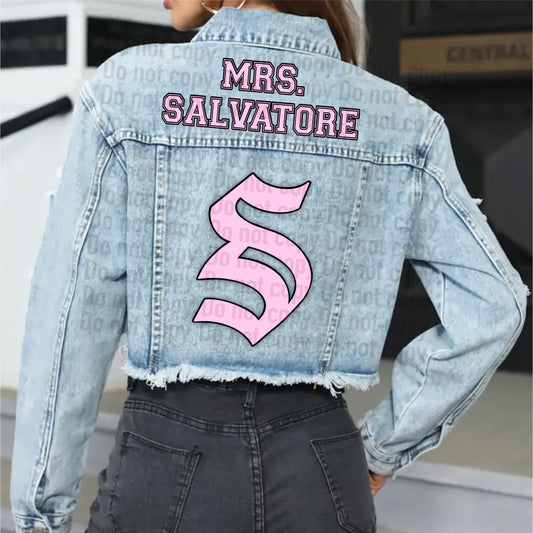 Mrs Mikaelson or Mrs Salvatore Cropped Denim Jacket