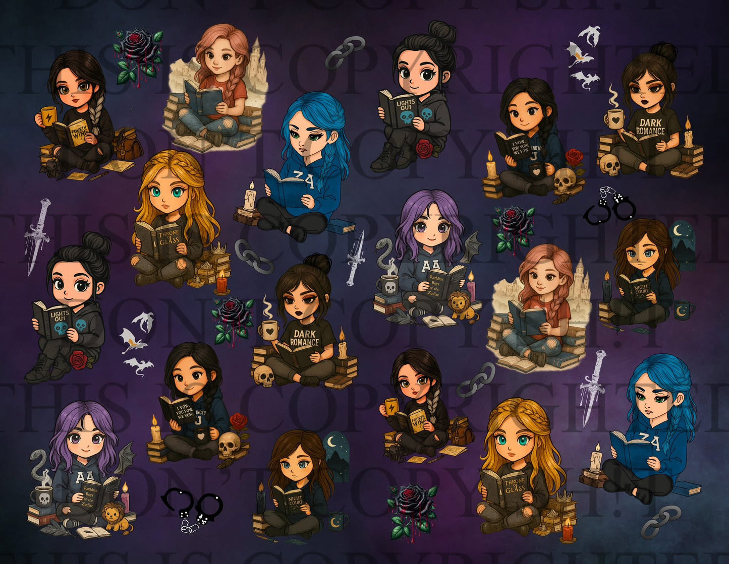 Chibi Bookish Girls Blanket - Pre Order