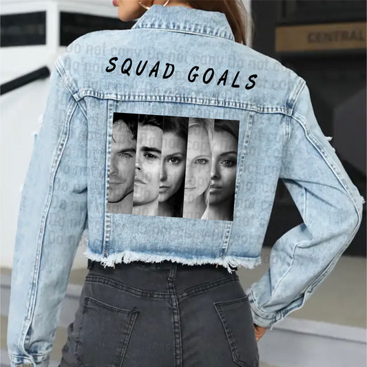 Squad TVD or Squad TO Cropped Denim Jacket