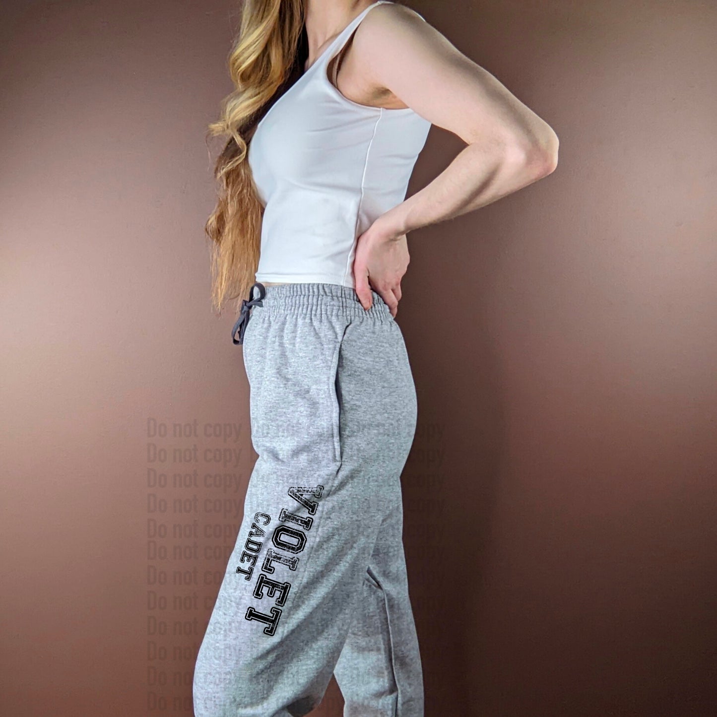 Violet-Cadet Distressed Sweatpants