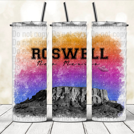 Roswell Sunset New Mexico 20oz Skinny Tumbler