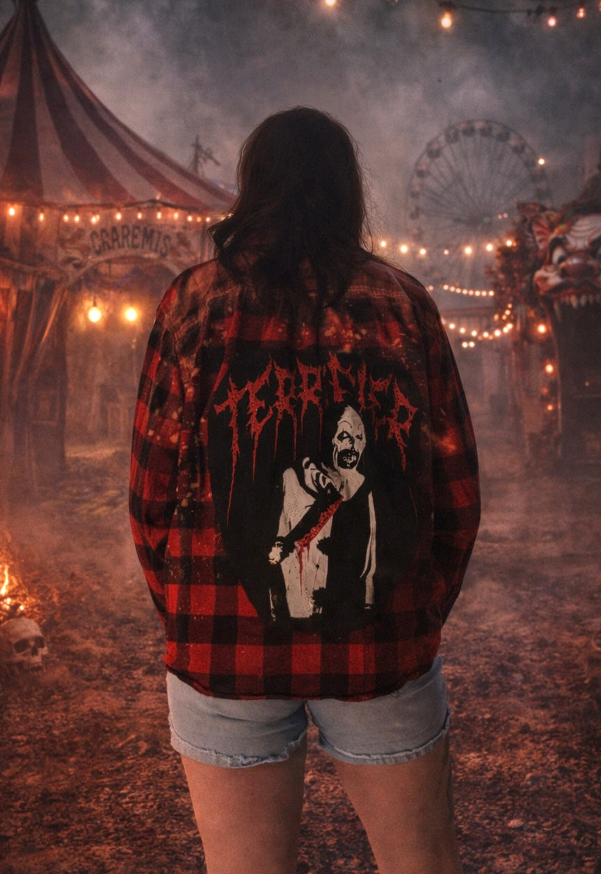 Terrifier Drippy Logo Flannel