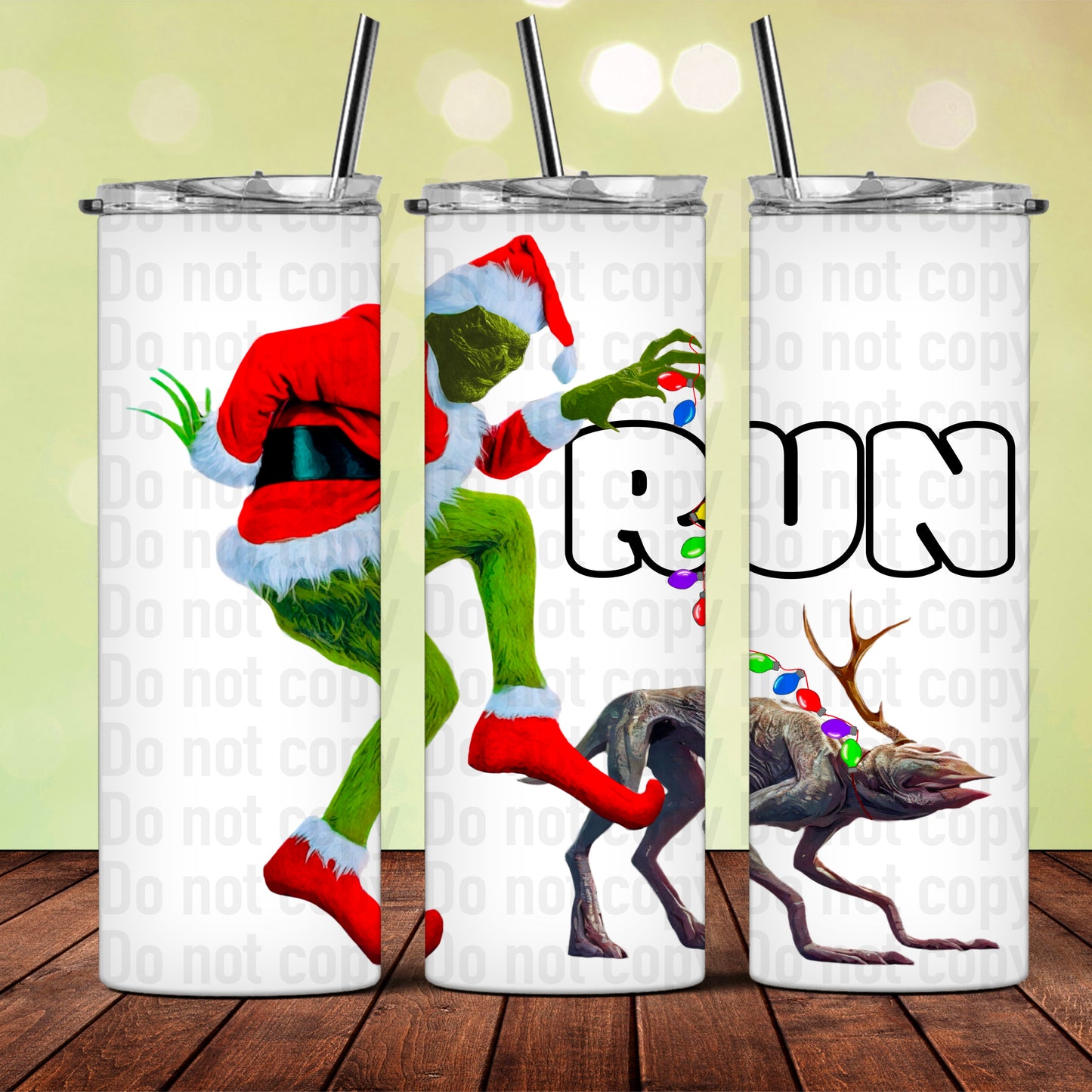 Run Xmas Grinch Vecna 20oz Skinny Tumbler