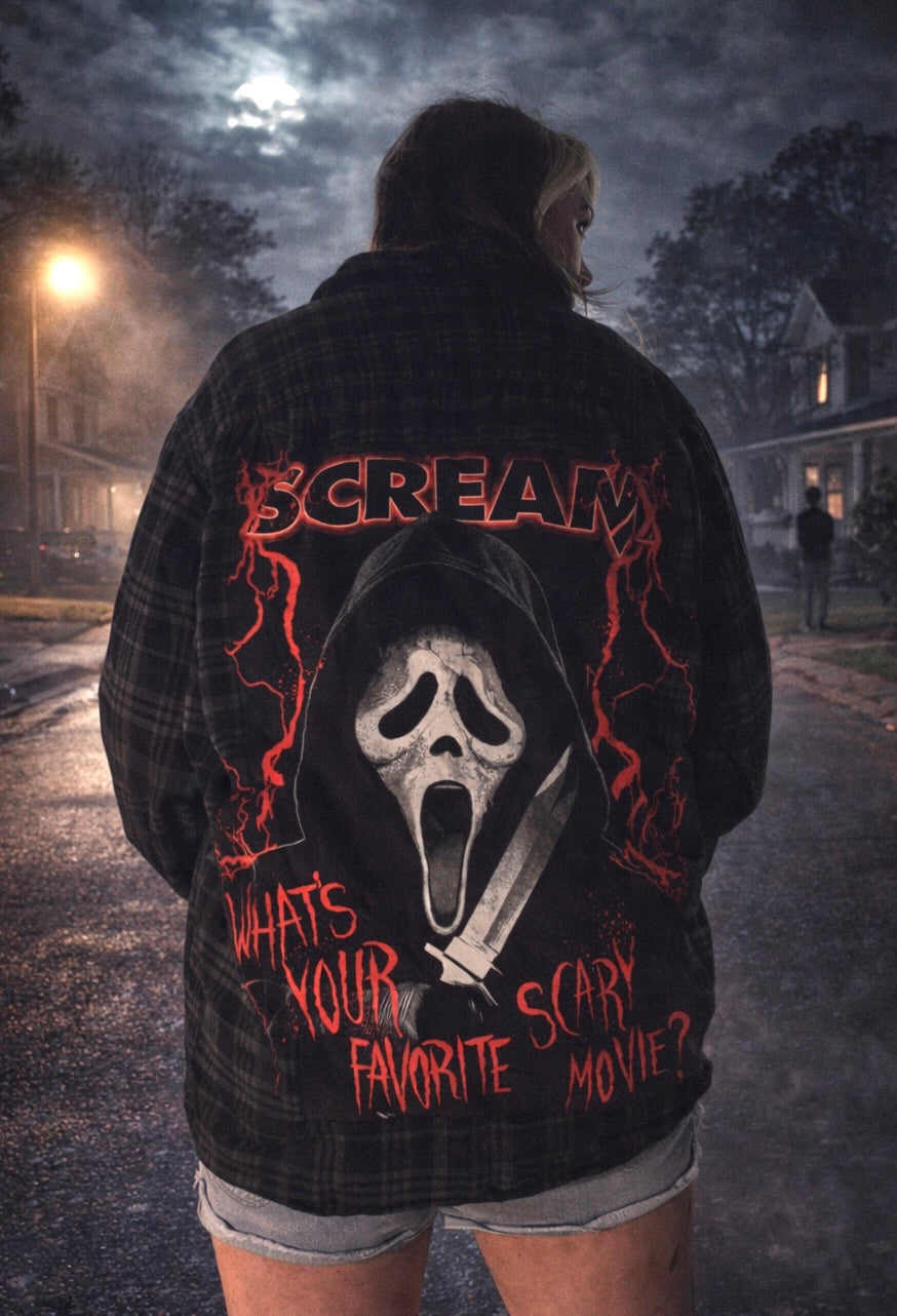 Scream Red Lightening Flannel