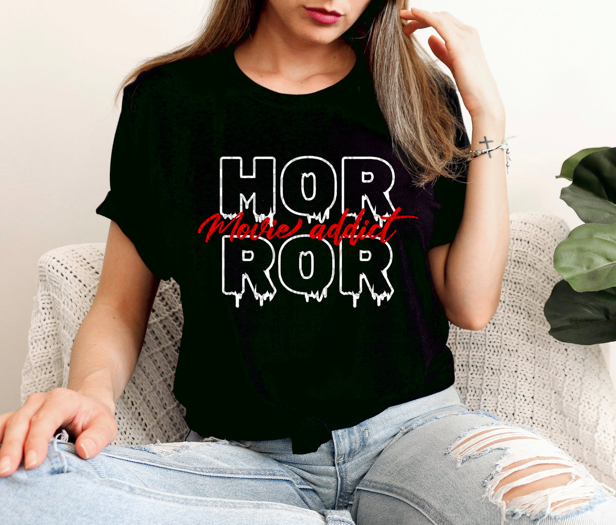 Addict Printing Horror Movie Addict- Front Only – Karma Lies Designs