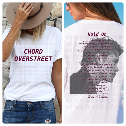 Hold On Lyrics with Image Chord Overstreet Front and Back