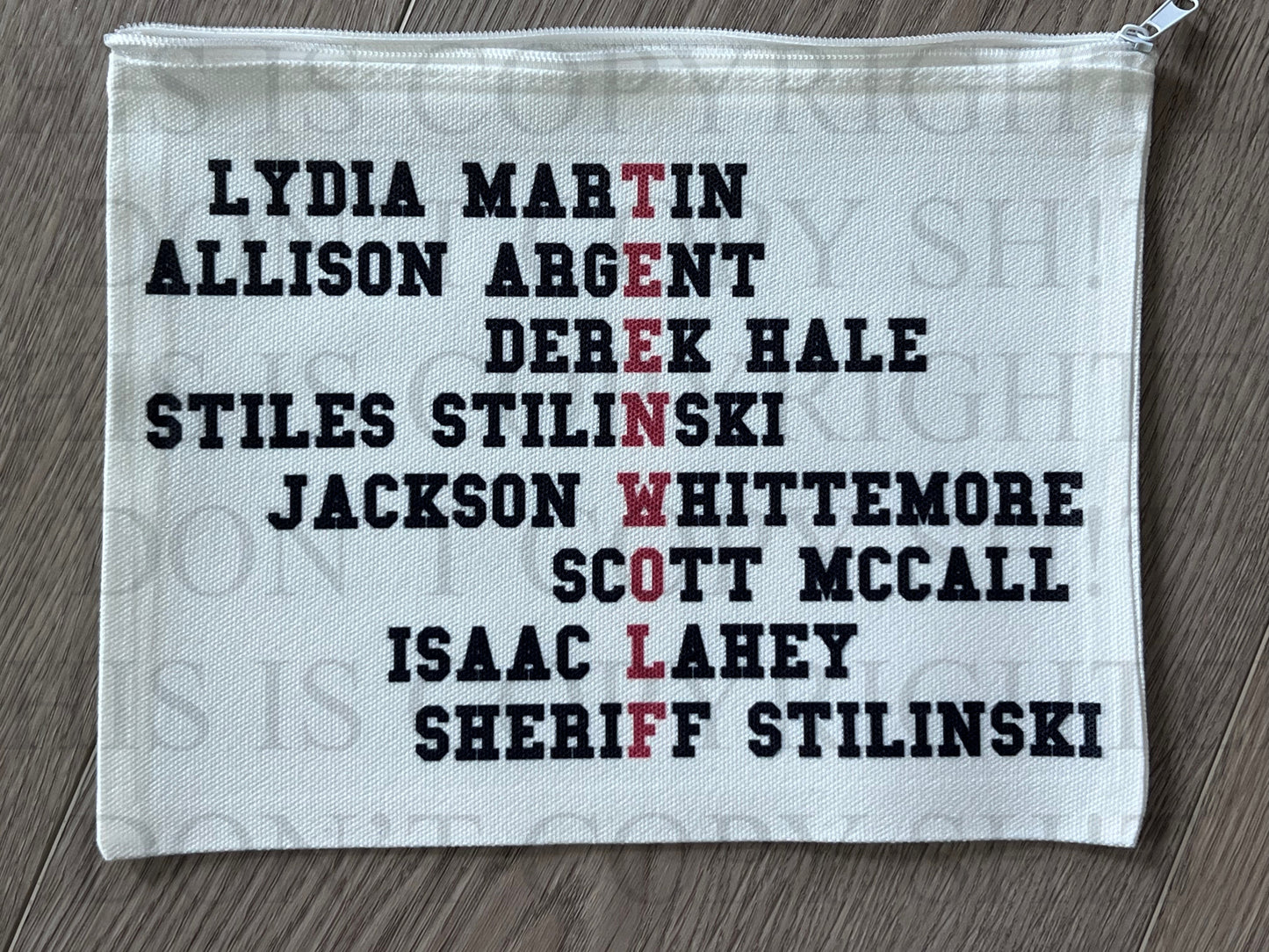 Teen Wolf Names Makeup Pouch - Accessories