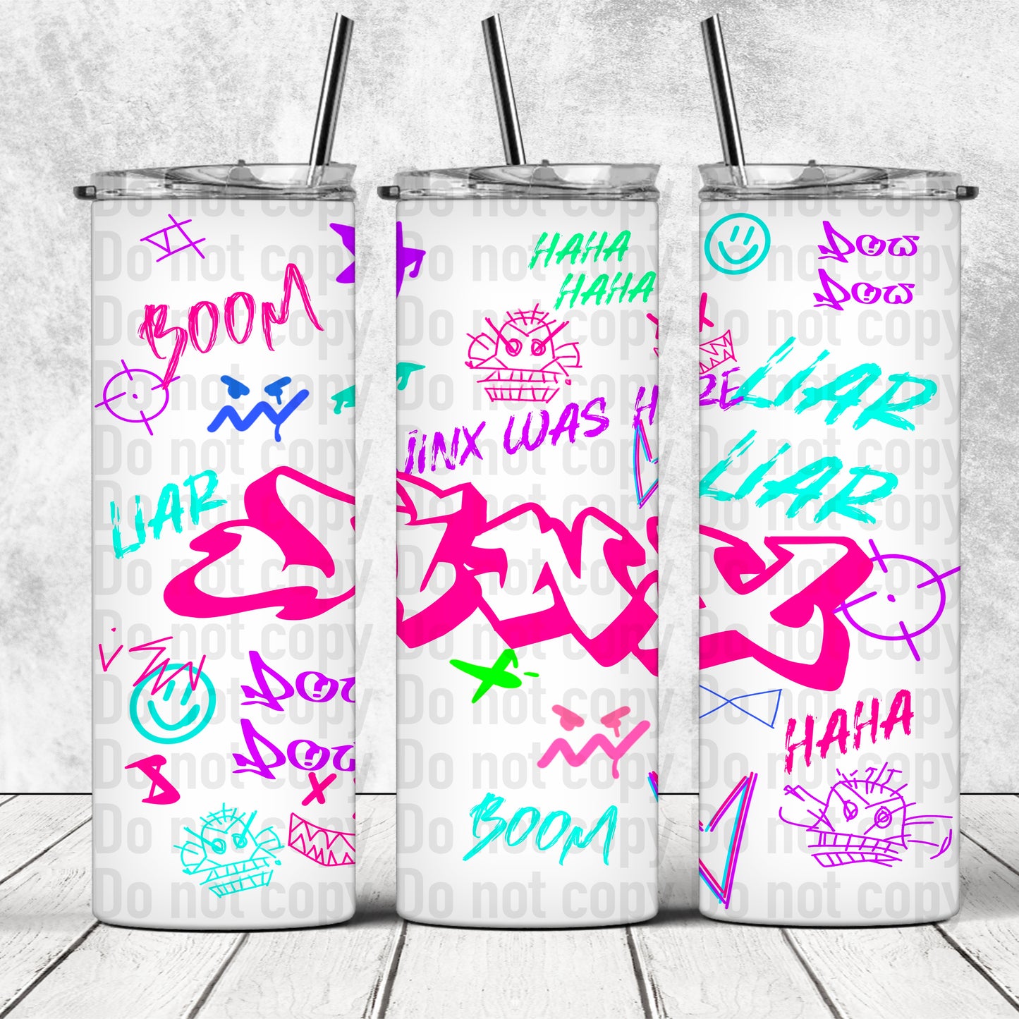 Jinx Graffiti Style 20oz Skinny Tumbler