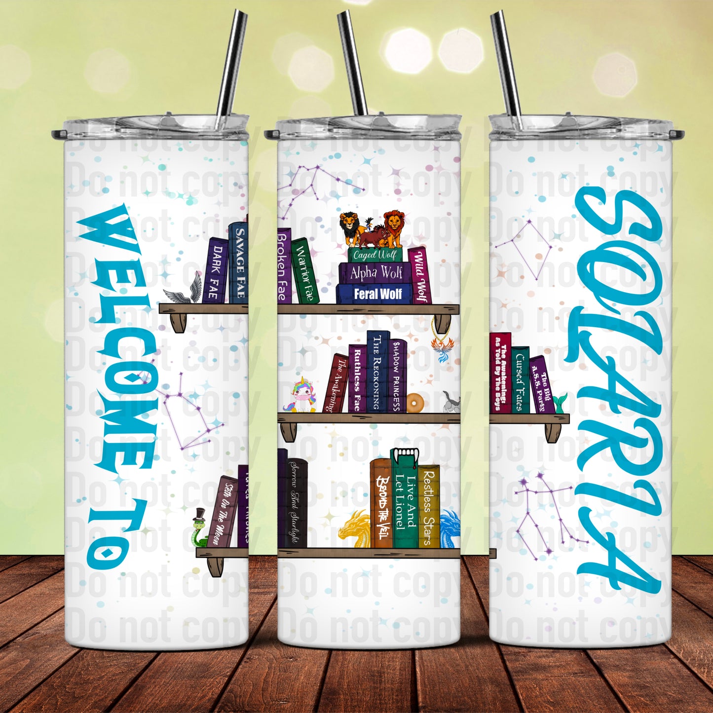 Welcome To Solaria Bookshelf (Officially Licensed) 20oz Skinny Tumbler
