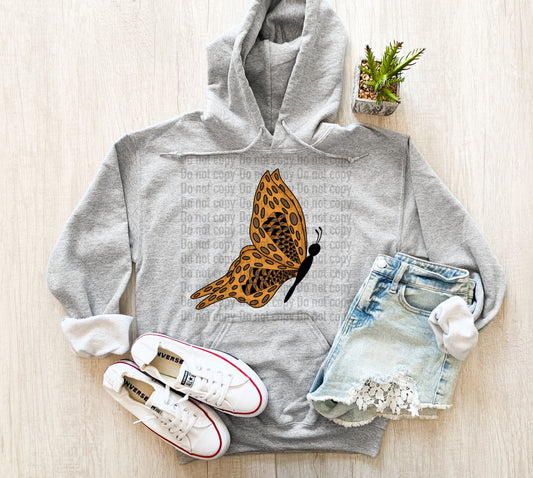 Leopard Butterfly Sideways - T-Shirt & Hoodie