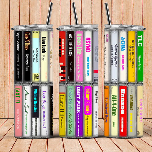 1990'S Band Cassettes - 20oz Skinny Tumbler