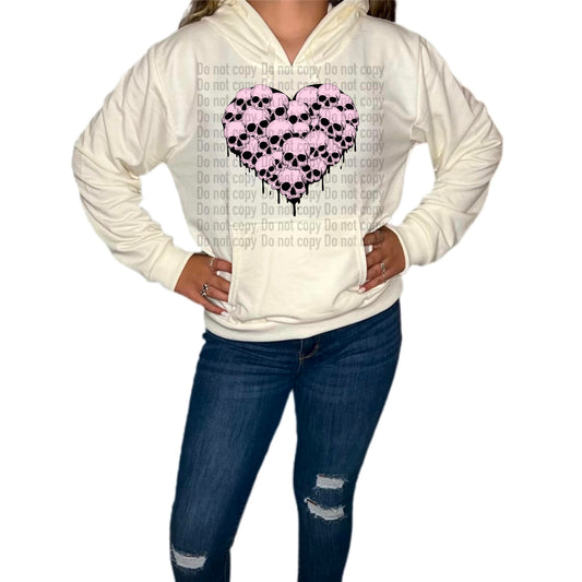 Pink Skellie Heart Skulls - T-Shirt & Hoodie